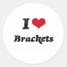 I Love BRACKETS Sticker