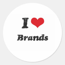 I Love BRANDS Round Sticker