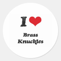 I Love BRASS KNUCKLES Stickers