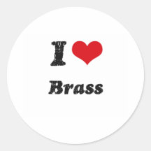 I Love BRASS Stickers