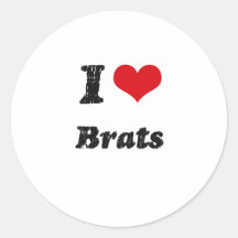 I Love BRATS Stickers