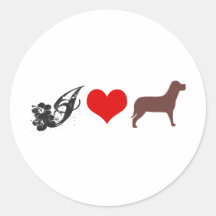 I LOVE DOGS RUNDE STICKER