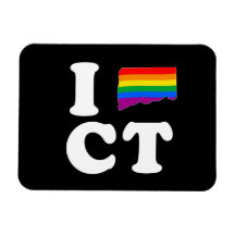 I LOVE GAY CONNECTICUT -- WHITE -.png Flexible Magnets
