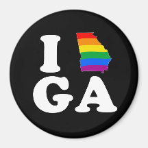 I LOVE GAY GEORGIA - WHITE -.png Magnets