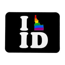 I LOVE GAY IDAHO - WHITE -.png Vinyl Magnets