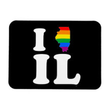 I LOVE GAY ILLINOIS - WHITE -.png Vinyl Magnets