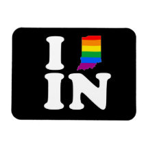 I LOVE GAY INDIANA - WHITE -.png Rectangle Magnets