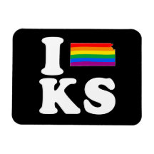 I LOVE GAY KANSAS - WHITE -.png Vinyl Magnet