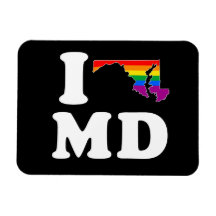 I LOVE GAY MARYLAND - WHITE -.png Rectangle Magnet
