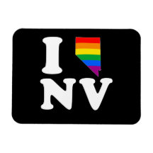 I LOVE GAY NEVADA - WHITE -.png Rectangular Magnet