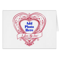 I Love My Son! Photo Red Hearts karten