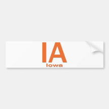 IA Iowa einfache Orange Autosticker