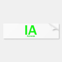 IA Iowa einfaches Grün Autosticker