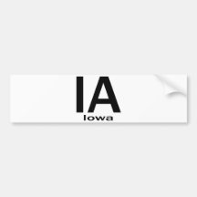 IA Iowa einfaches Schwarzes Auto Sticker