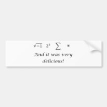 Ich aß irgendein Tortenmathehemd Auto Sticker