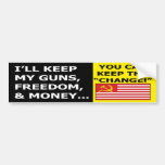 Ich behalte meine Gewehre, Geld und Freiheits-Stoß Auto Sticker