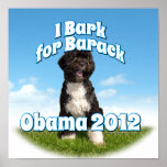 Ich belle für Barack, BO der erste Hund Obama Plakatdruck