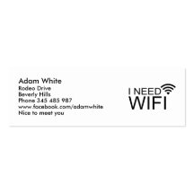 Ich benötige wifi Internet Visitenkartenvorlage