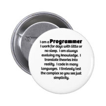 Ich bin ein Programmierer Anstecknadelbuttons