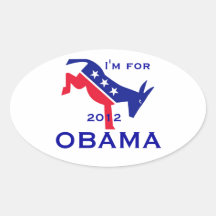 Ich bin für OBAMA-Ovalaufkleber