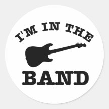 Ich bin in den Band-E-Gitarrenentwürfen Runder Aufkleber