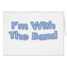 Ich bin mit dem Band-Blau-Text Karte