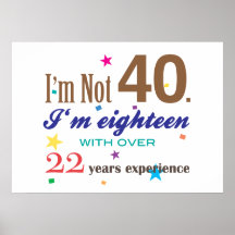Ich bin nicht 40 plakatdruck