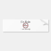 Ich bin - nicht Terrorist moslemisch Auto Sticker