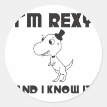 Ich bin Rexy und ich kenne es Sticker