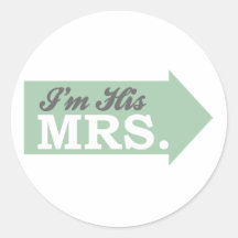 Ich bin seine Frau (grüner Pfeil) Runde Sticker