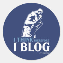 Ich denke, deshalb ich Blog Runde Aufkleber