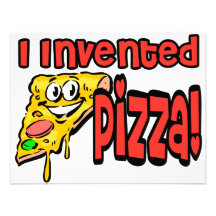 Ich erfand Pizza Personalisierte Einladungskarte