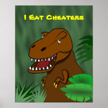 Ich esse Dinosaurier-Schulklassenzimmer der Betrüg Plakatdruck