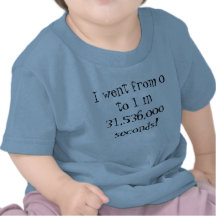 Ich ging von 0 bis 1 in 31.536.000 Sekunden! T-shirts