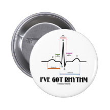 Ich habe Rhythmus (ECG/EKG - Oldgate Weg-Kontur) Button