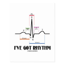 Ich habe Rhythmus (ECG/EKG - Oldgate Weg-Kontur) Postkarten