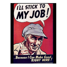 Ich halte an meinem Job fest! Postkarte