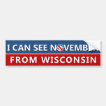 Ich kann November von Wisconsin sehen Auto Aufkleber
