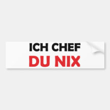 Ich Koch du schwarze und rote Ikone Nix Auto Aufkleber