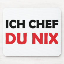 Ich Koch du schwarze und rote Ikone Nix Mousepad