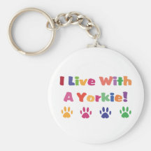 Ich lebe mit einem Yorkie Schlüsselbänder