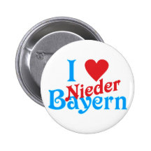 Ich liebe I love Niederbayern Buttons