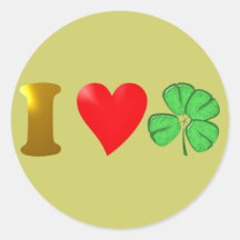 Ich liebe Irland I love Ireland Kleeblatt shamrock Stickers