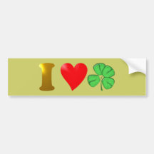 Ich liebe Irland I love Ireland Kleeblatt shamrock Autoaufkleber