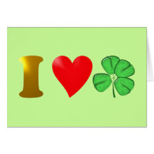 Ich liebe Irland I love Ireland Kleeblatt shamrock Grußkarte