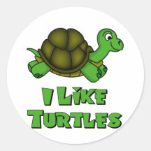 Ich mag Schildkröten Runde Aufkleber