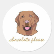 Ich mag Schokoladen-Labrador retriever-Thema Runder Sticker