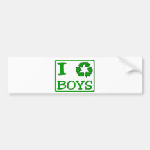 Ich recycle Jungen Auto Aufkleber