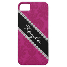 Ich rufe der 5 ABDECKUNGS-MODISCHEN ROSA DAMAST-EN iPhone 5 Case