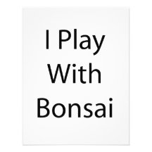 Ich spiele mit Bonsais-Schwarz-Text Einladung
